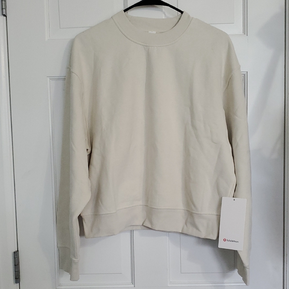NWT Lululemon Womens Steady State Oversized Crew Sz S Light Ivory